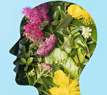 Papercut head with green leaves and flowers menta 2025 02 21 08 50 19 utc 360x320